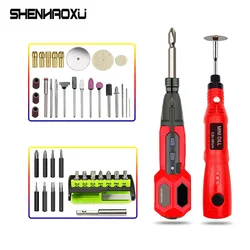 Power Tools Set Cordless Electric Screwdriver Mini Grinder Drill 3.6V Li-ion Battery Usb Charging Multifuctional Accessories DIY