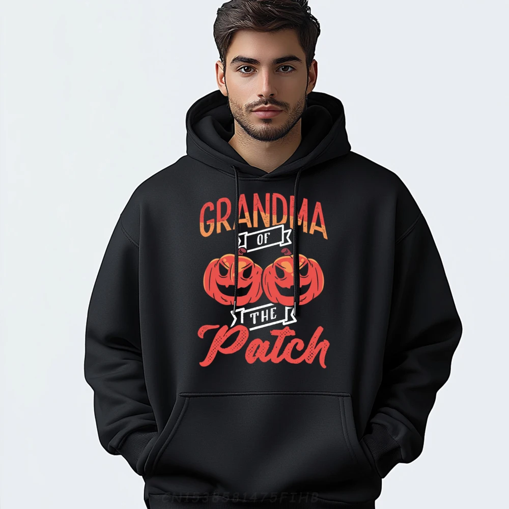 

Grandma Of The Patch Grandparents Happy Halloween Polyester Graphic Tees Adult Luxury Sweater Vintage