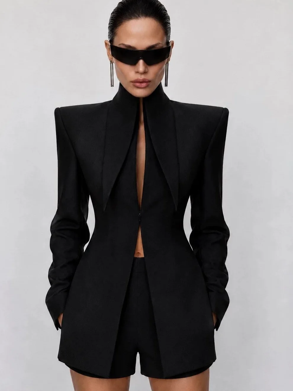 Elegant Slimming Design Women's Suit Fashionable Waist-Cinching Style Autumn 2026 New Arrival High-Quality Polyester Material