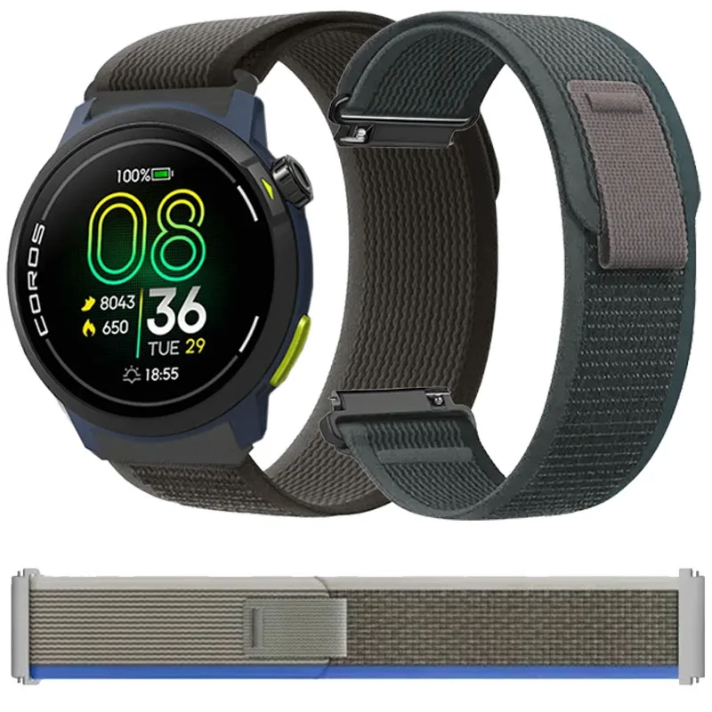 20/22mm Trail Nylon Loop Strap For COROS PACE Pro/3/2 APEX 4 42mm/2 Pro Adjustable Bracelet for Suunto Vertical 2 1/Run/Race 2/S