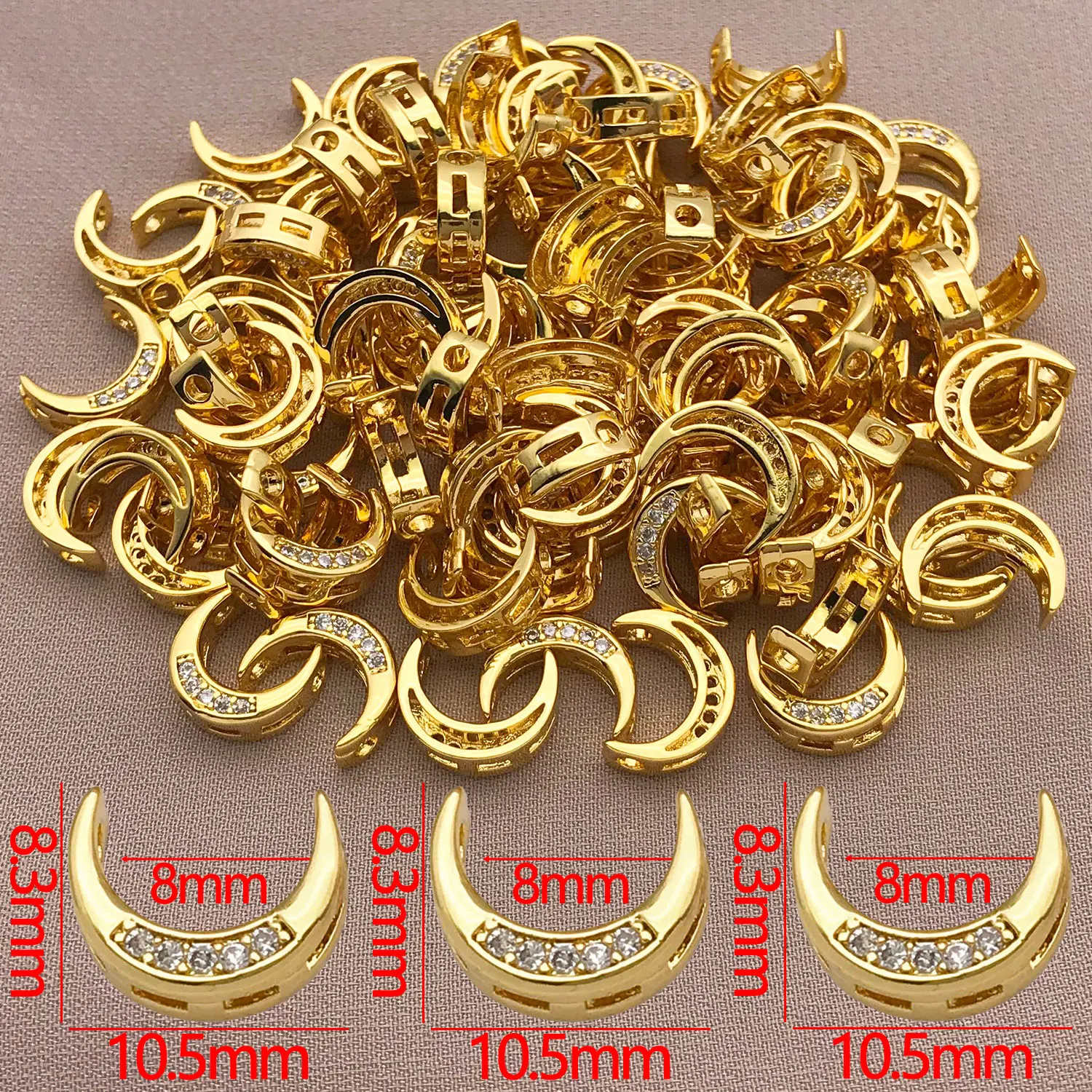 2/4/6 قطعة العصرية 18K مطلية بالذهب مطعمة الزركون نصف إطار دائري الخرز فاصل موصلات ل عقد دي اي واي مستلزمات صناعة المجوهرات