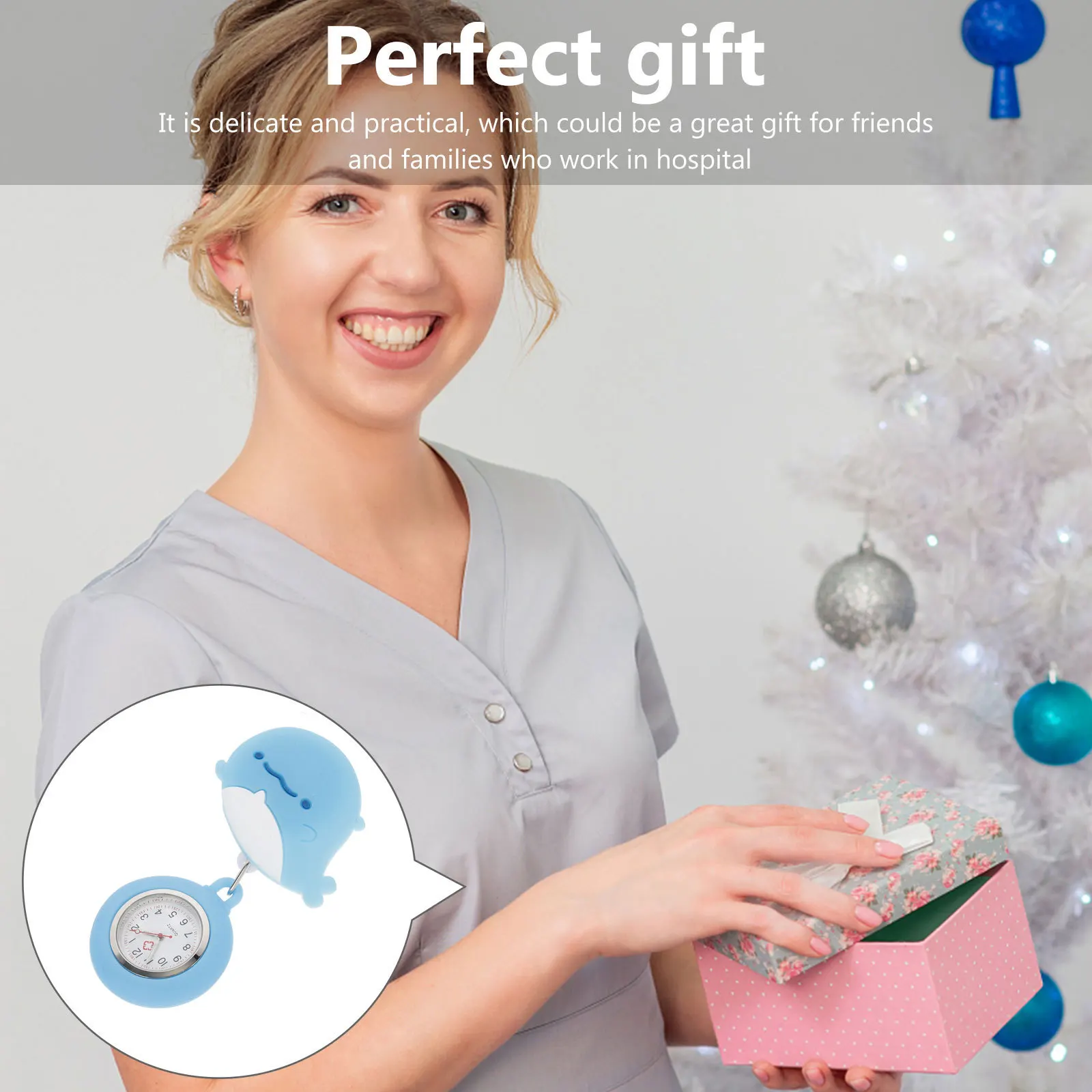 

Nurse Retractable Cartoon Watch Clip-on Hanging Nurses Doctors Night Glow Fob Hanging Pocket Watch for Medical Outdoor Use