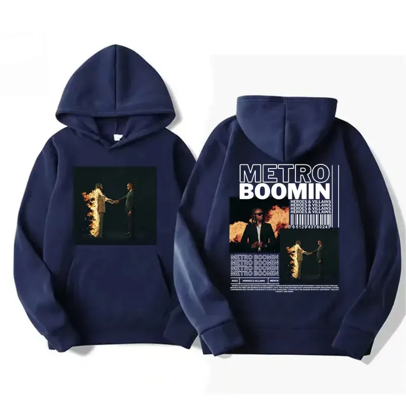 Rapper Metro Boomin Heroes & Villains Graphic Hoodie Men Women Hip Hop Punk Vintage Hooded Male Casual Oversized Sweatshirts