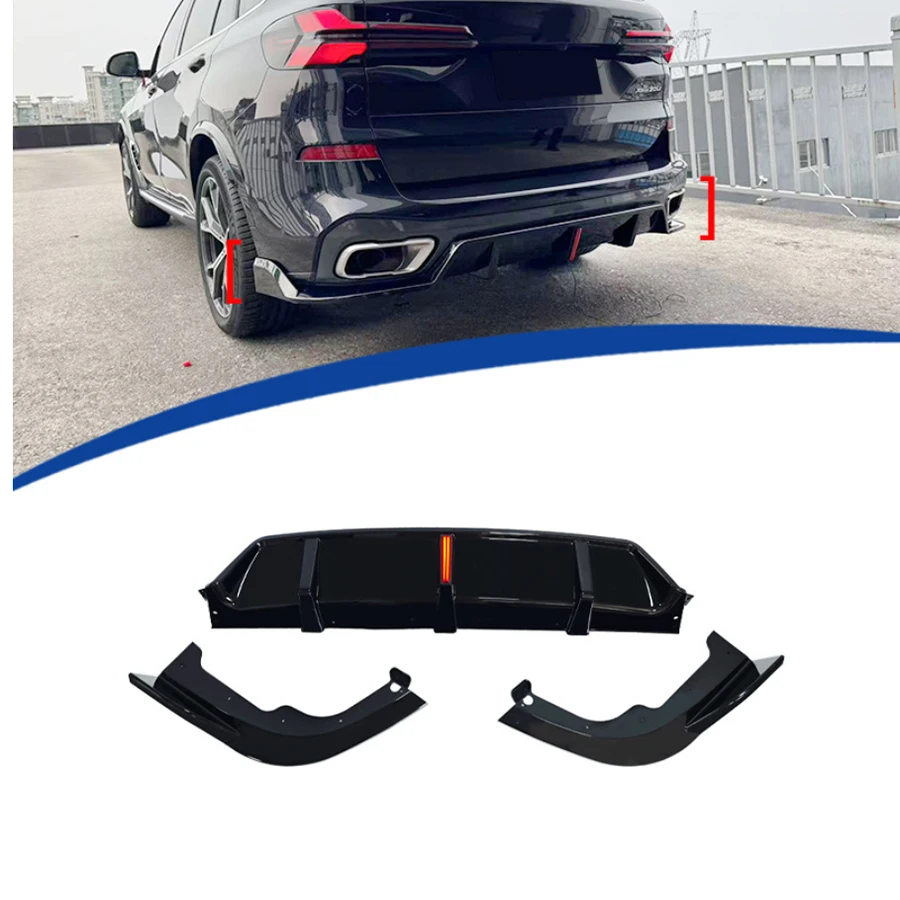 Bright Black Rear Bumper Diffuser For BMW X5 G05 2018-2025 Spoiler Rear Splitters Spoiler Back lip Diverter black Diffuser