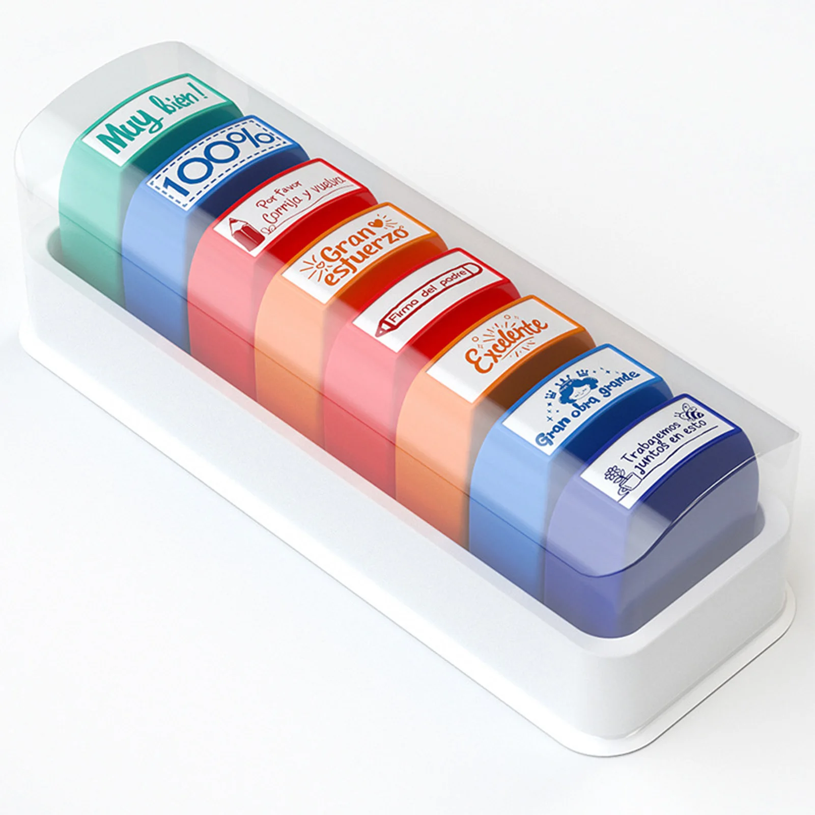 8 قطعة طوابع المعلم الاسباني الثناء آمنة للاستخدام مواد متينة مشاريع فنية طوابع للمدارس الابتدائية ورياض الأطفال