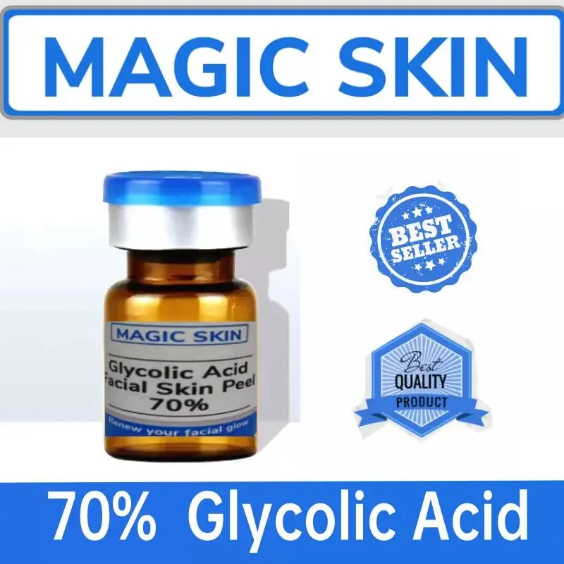 Glycolic Acid 70% 5ml aha bha skin peel acid chemical peel Freckle peeling treatment lichen pilaris remove acne scar Wrinkle