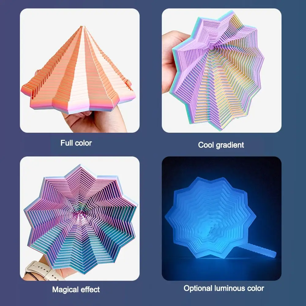 PLA Expanded Sensory Fidget Star 3D-gedruckte wirbelnde Spirale Fidget Stressabbau mit Griffen Desktop-Dekompression