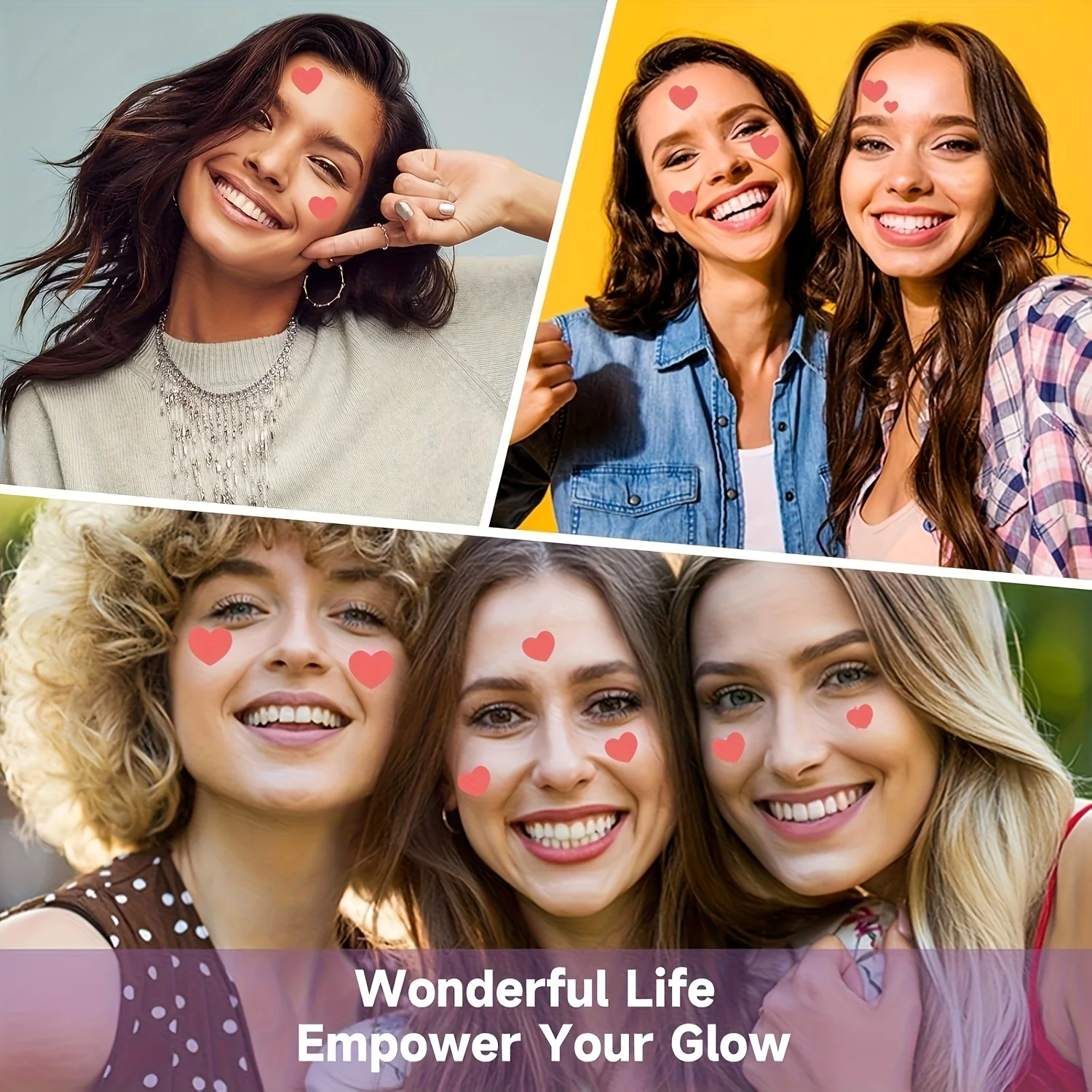 216PCS Six-color heart-shaped  Acne Patch,gentle patch, facial blemish concealment patch,Accompanied by 5 blackhead cotton swabs