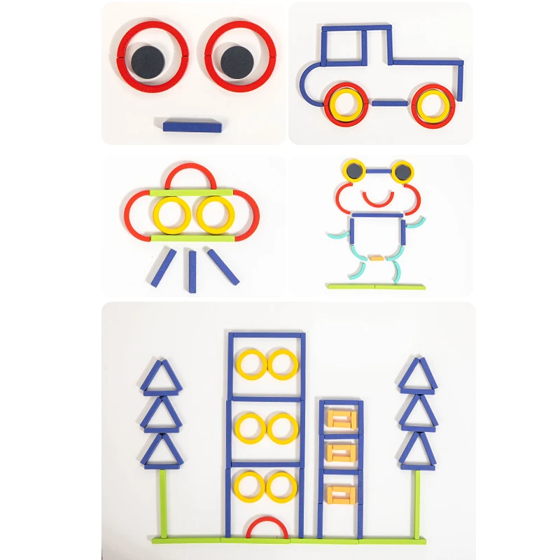 Деревянные креативные палочки и кольца-головоломки, интеллектуальная игра Монтессори, развивающие игрушки для раннего детства для детей 3 лет