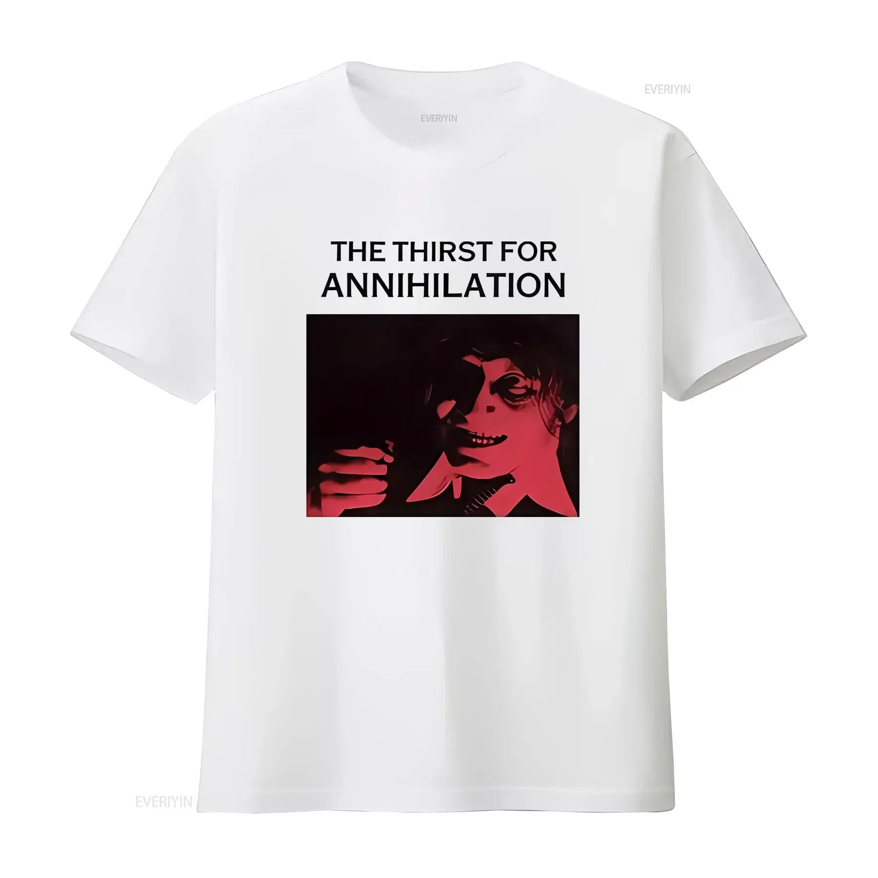 

Nick Land Thirst for Annihilation Print T Shirt Men and Women vintage Washed Stretched Stylish Comfortable Versatile homme