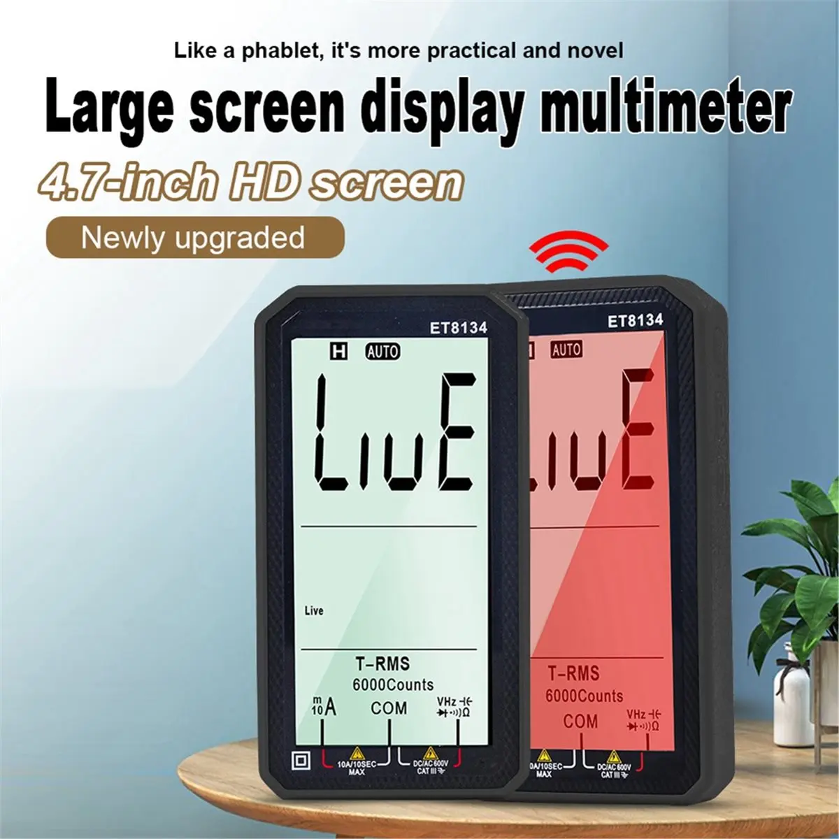 ET8134 Digital Multimeter 6000 Counts True RMS NCV Auto Range Voltage Current Tester with Flashlight
