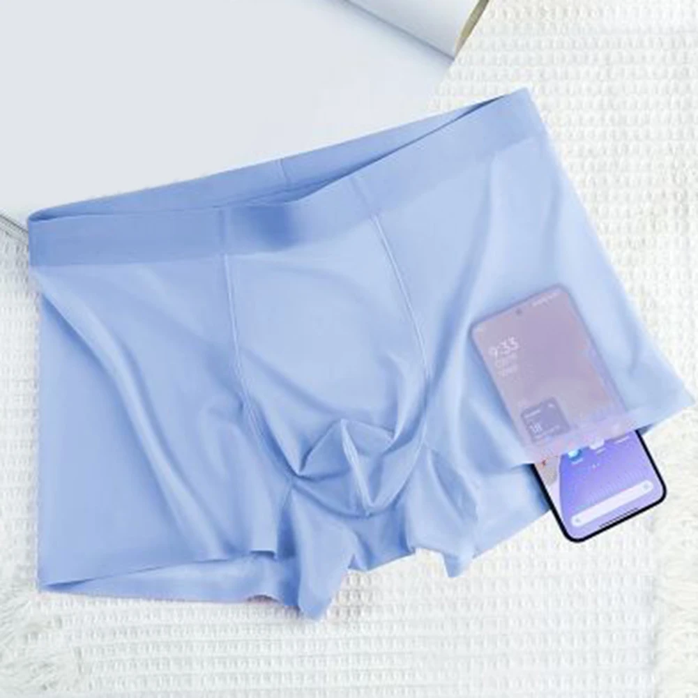 

Men Ice Silk Seamless Sheer See Through Underwear For Hot Man Boxers Ultra-thin Quick Dry Breathable Soft Trunks Stretch Panties