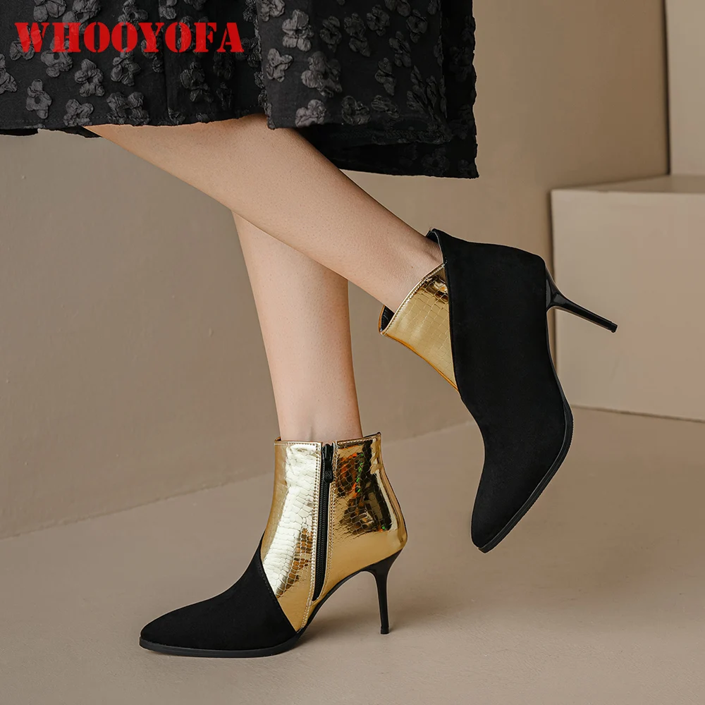 

Зимние новые элегантные женские ботильоны зеленого золота, модные женские туфли на высоком каблуке с острым носком, маленькие большие размеры 32, 10, 43 46 48