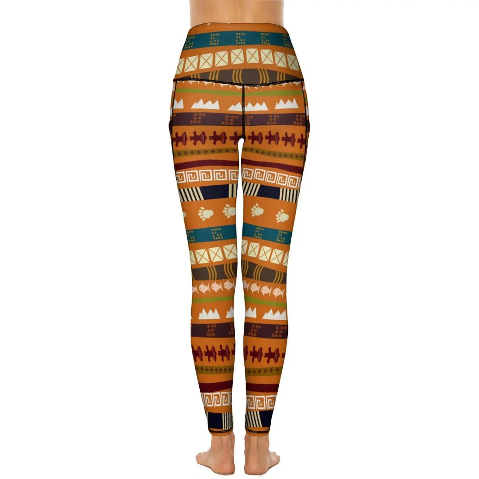 Vintage Tribal Leggings ชาติพันธุ์บทคัดย่อฟิตเนสกางเกงโยคะ Push Up น่ารัก Leggins ยืดกราฟิกกีฬา Legging ของขวัญวันเกิด