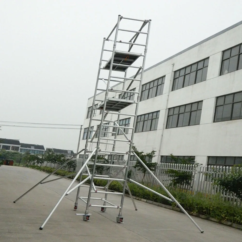 4.5m platform 5.5m guardrail double width aluminum scaffolding tower for sale