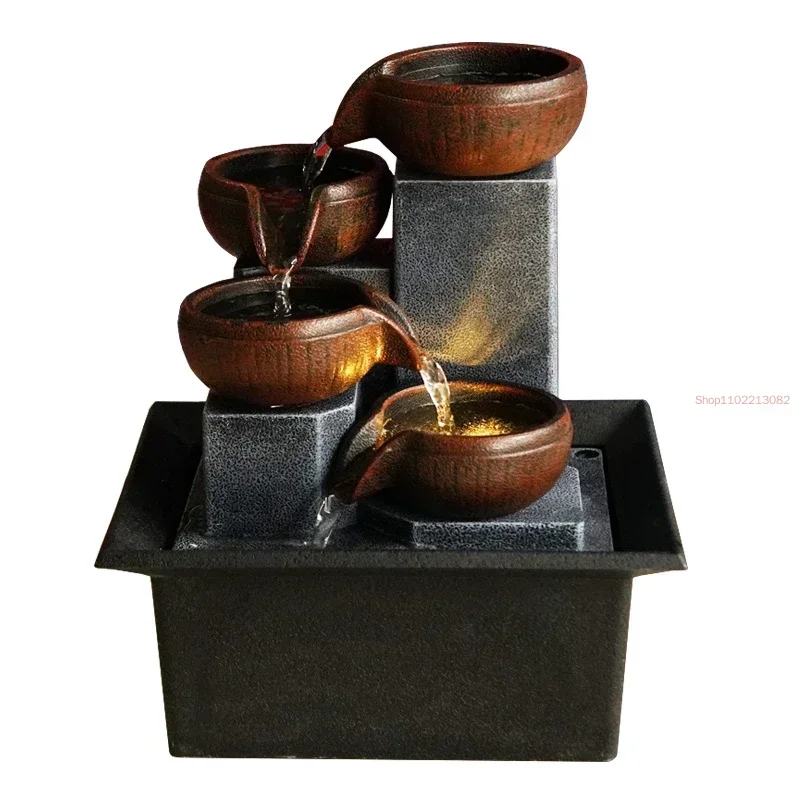 Tabletop Fountain Ornaments Home Gardening Decoration Rockery Water Fountain Crafts Gifts Desktop Decorations