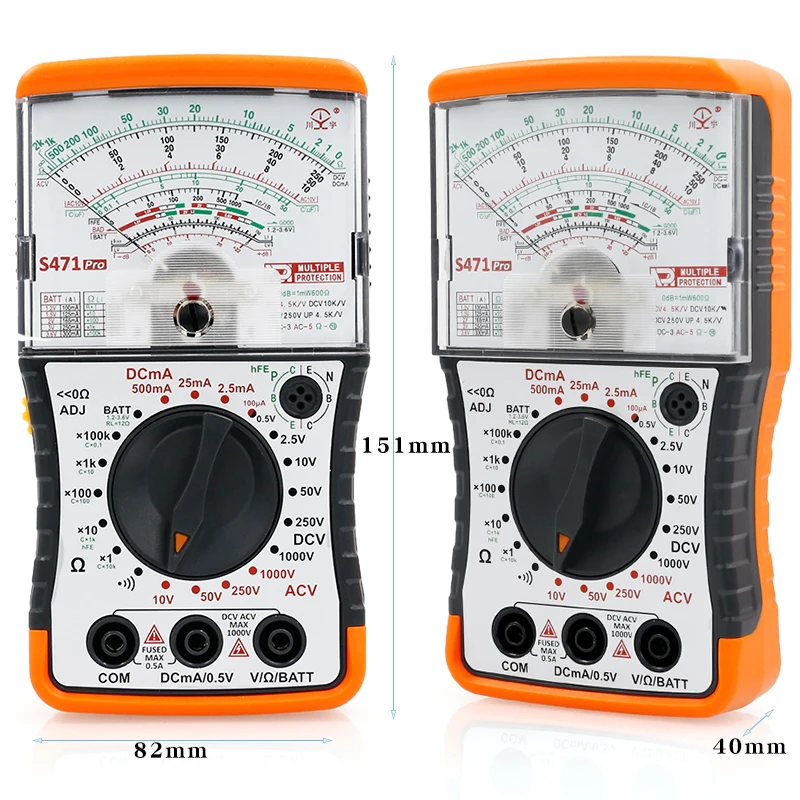 NJTY S471PRO Mini-Analog-Multimeter, universelles hochpräzises mechanisches Anti-Burn-Multimeter – Detail 5