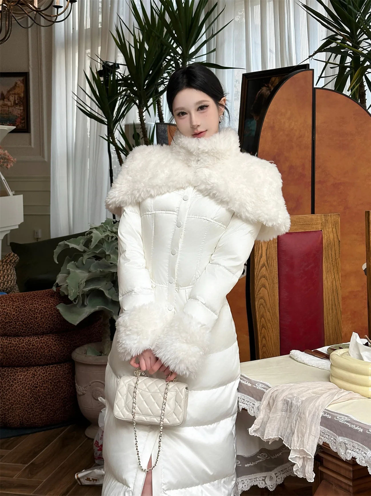 

Versatile Layering Aosphere Sense Early Rich Girl Elegance Coat Environmental Protection Fur oulder awl Canteen Jaet