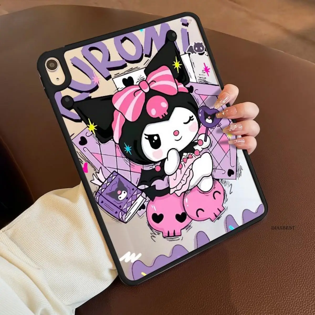

Sanrio Kuromi Cartoon Single Sided Ipad11 Protective Case New Style Cute Print Acrylic Drop Proof Student Girl Heart Flat Shell