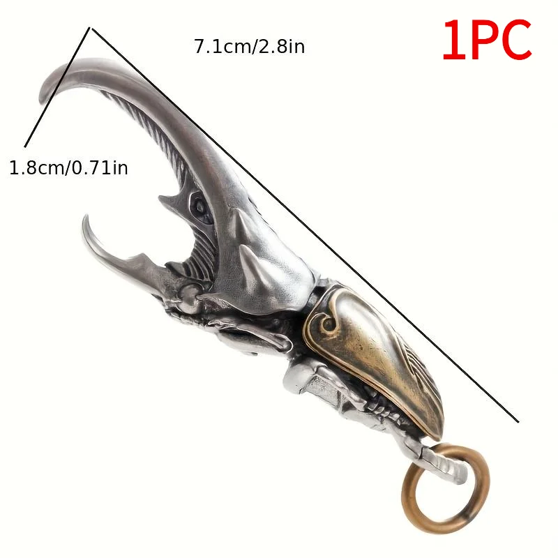 #1PC Vintage Beetle Keychain Metal Bottle Opener With Intricate Wing Design Durable Keyring For Men Metallic Finish Unique Gift