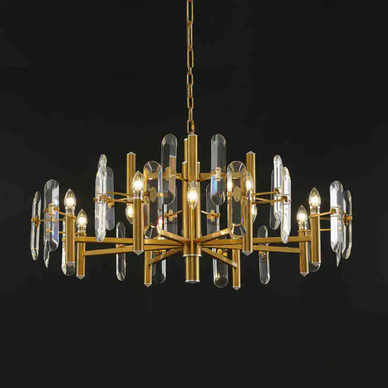 Home Decorationpendant Lights Luxury Crystal Living Room Chandelier Dining Room Pendant Lamp  Ceiling Light  Indoor Lighting
