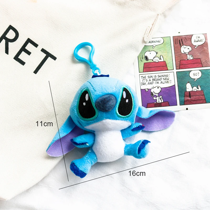 스티치 엔젤 플러시 인형 귀여운 백팩 커플 인형 키 체인 장식 데스크탑 룸 데코 어린이 생일 선물