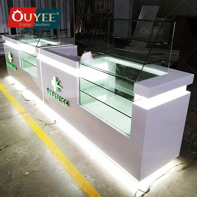 

custom.Modern Counter Dispensary Display Cases Smoke Shop Glass Showcase Dispensary Furniture Shop Design