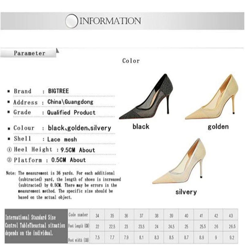 BIGTREE Spring Fashion Slimming Heels Wedding Party  Stiletto Pumps Shallow Cut Pointy Sexy Lace Mesh Stripper Women\'s Shoes