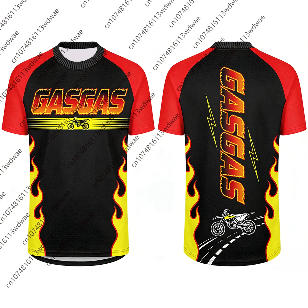 

Gasgas cycling clothing brand Short sleeve T-shirt Off-Road Dirt Bike T-shirt Motocross Quick drying Jersey Kit Retro style