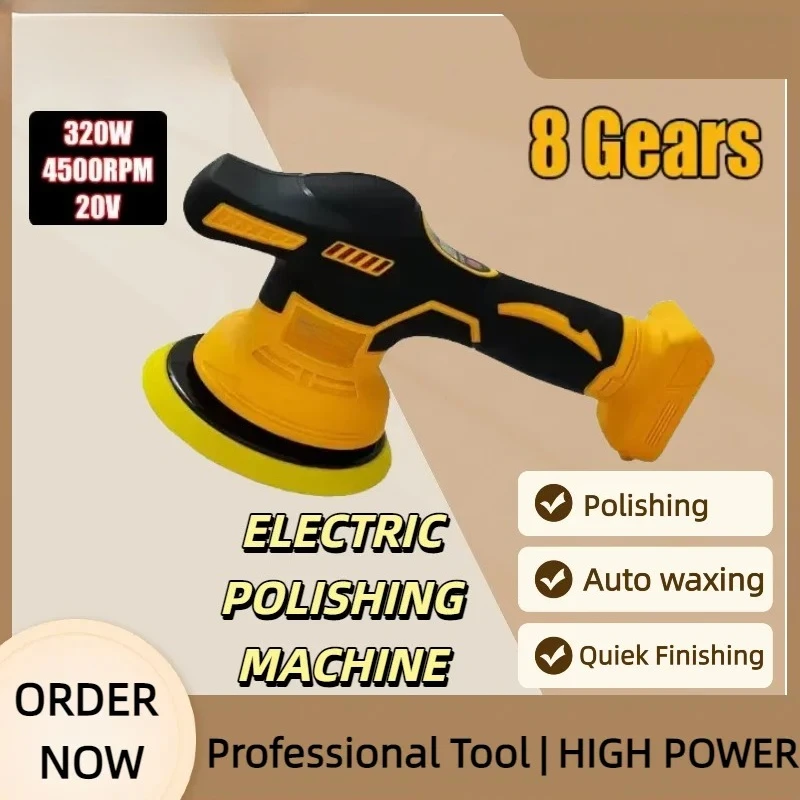 Machine de polissage et de cire de voiture sans fil, affichage numérique à 8 vitesses, polisseuse électrique, outils électriques automobiles pour batterie Dewalt 20V