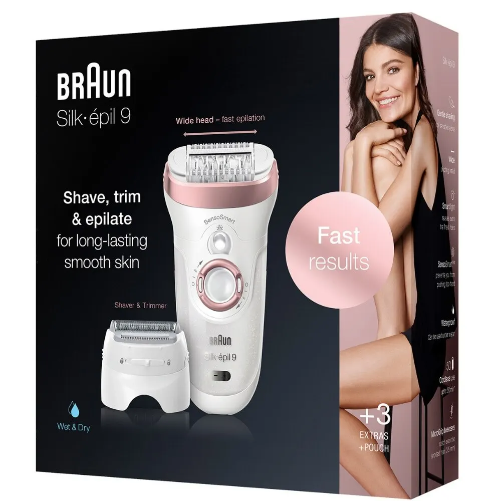 Braun Silk-epil 9 9720 Portable Electric Free Woman Epilator Female Epilator Painless Remover Hair Removal Facial Depilation Epilator For Women