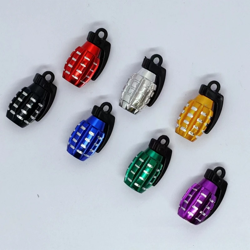 4pcs Car Tire Valve Cap Aluminum Grenade Tyre Valve Stems Cover Air Dust Caps Tire Valve Truck Bike Wheel Rim Valve Stem Caps