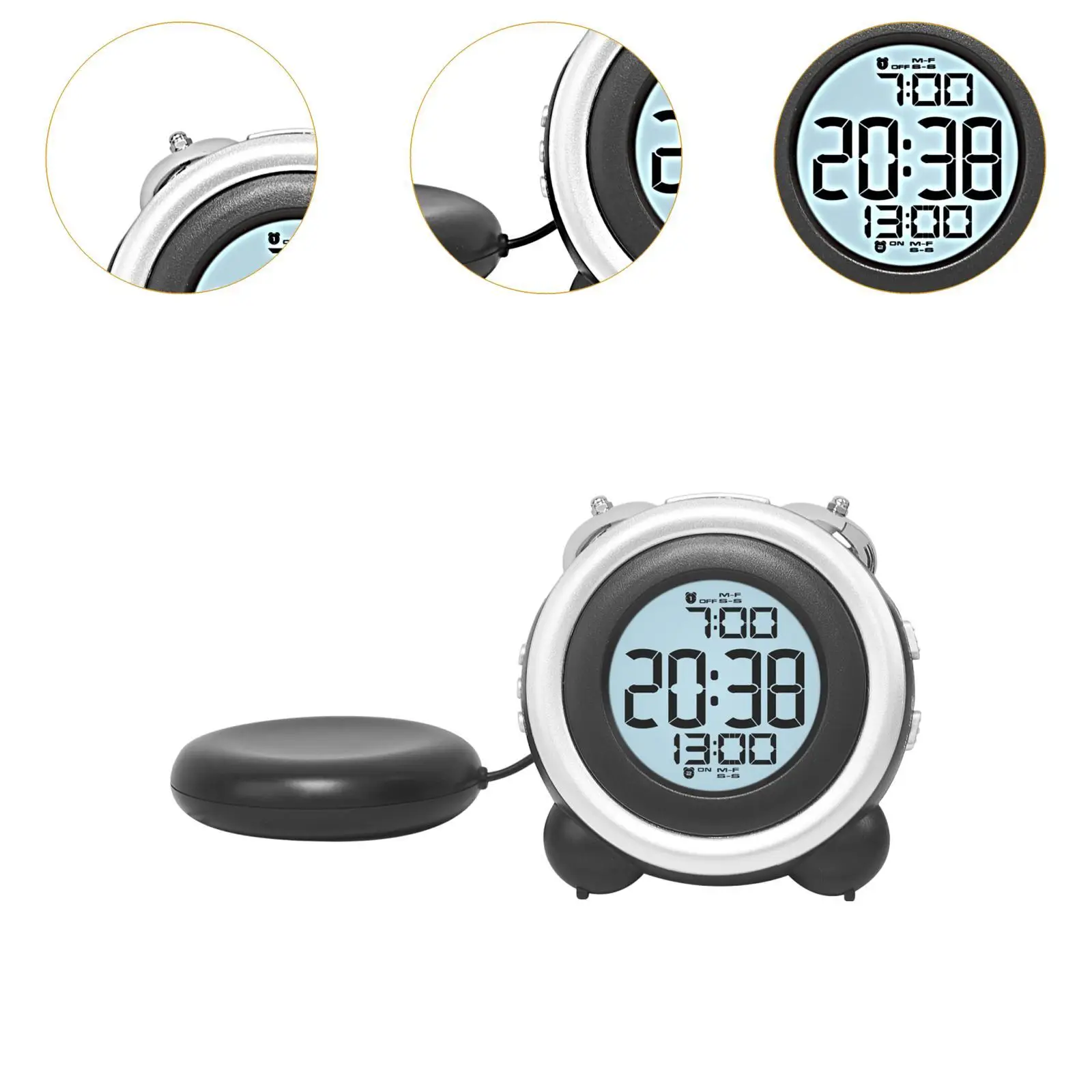 Digital Alarm Clock Versatile with Shocks Home Decor Modern Design Round Desktop Clock for Desk Living Room Office Bedroom