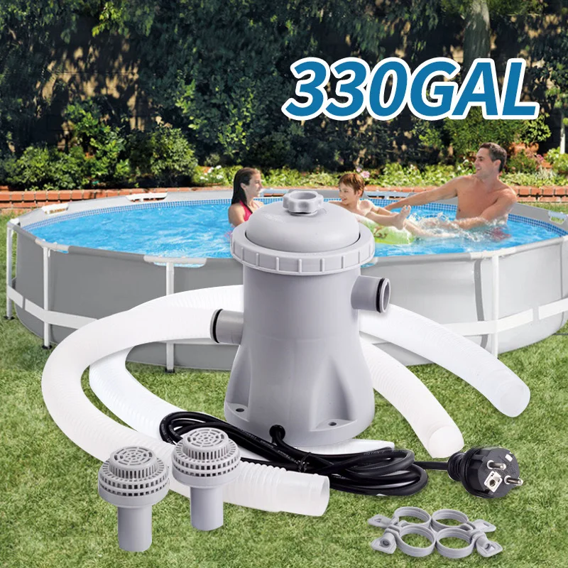 

110V-240V Swimming Pool Filter Pump 330 Gallon 24V Water Pump Small Electric Pool Cleaner Circulating Water Filter Pump