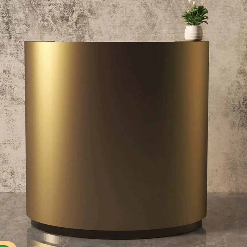 Salon Grade Industrial Reception Desk Commercial Rotating Reception Counter Vintage Beauty Banco Reception Front Desk Furniture