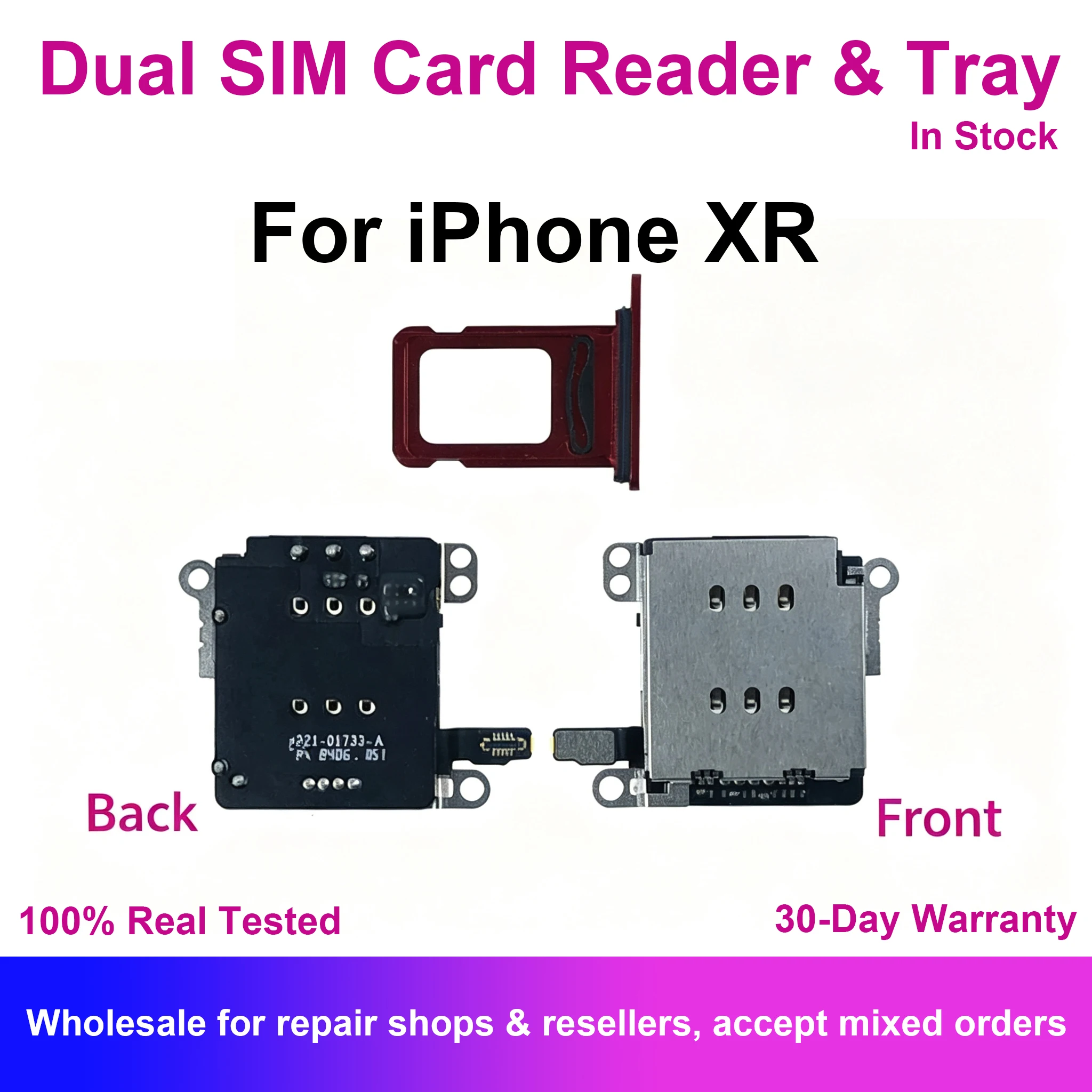 Dual Single SIM Card Tray Slot Reader Flex Cable For iPhone XR Connector Replacement Repair Fix Parts Holder Double Adaptor