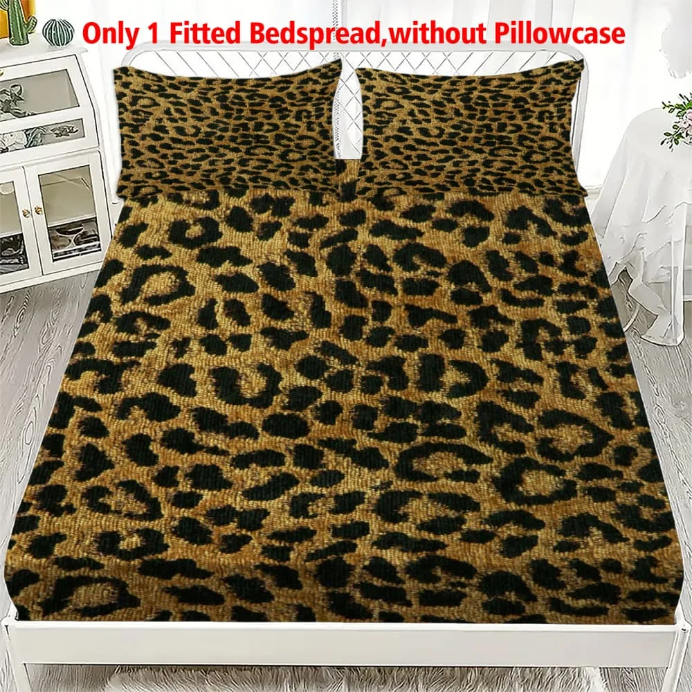 1 Stück Klassisches Leopardenmuster Spannbettlaken mit Tiefen Taschen, Elastischer Matratzenbezug für Einzel-, Doppel-, Queen- und King-Size-Betten, Schlafzimmerdekoration
