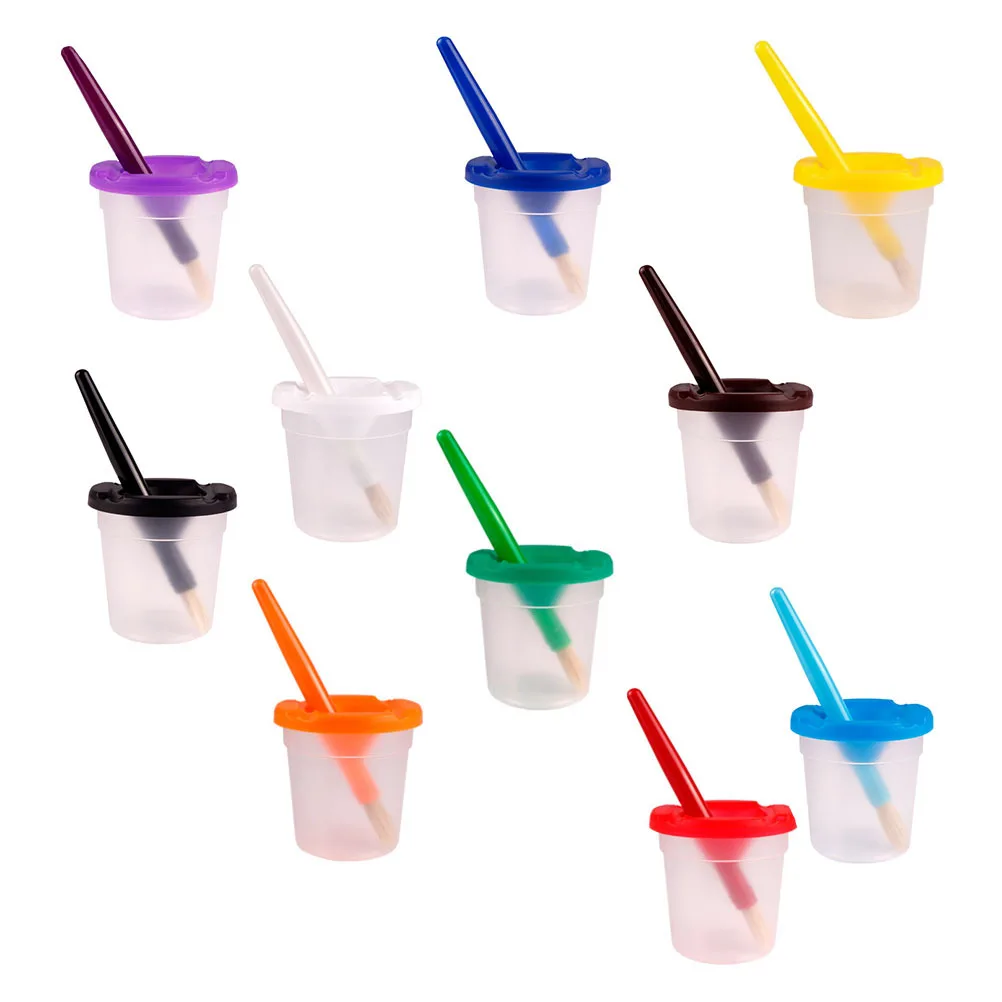

10 Sets Pen Washing Cups Colorful Sturdy Children Paintbrush Cleaning Container Fine Art Classroom Painting Tools Supplies