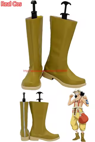 RealCos One Cos Usopp Cosplay Shoes Long Boots Anime Costumes Accessory Adult Halloween Party Disguise Suit Custom Made