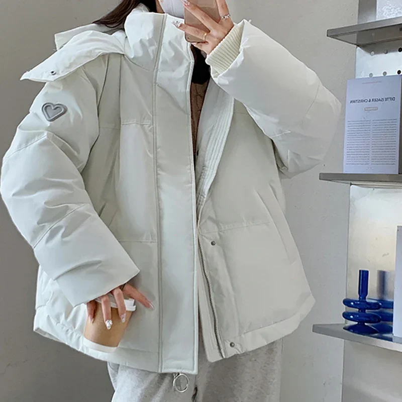 Women Hooded Cotton-padded Thickened Warm Coat Pocket Casual Parkas Zipper Cardigan For Women Thermal Jacket 2023 Fall Winter