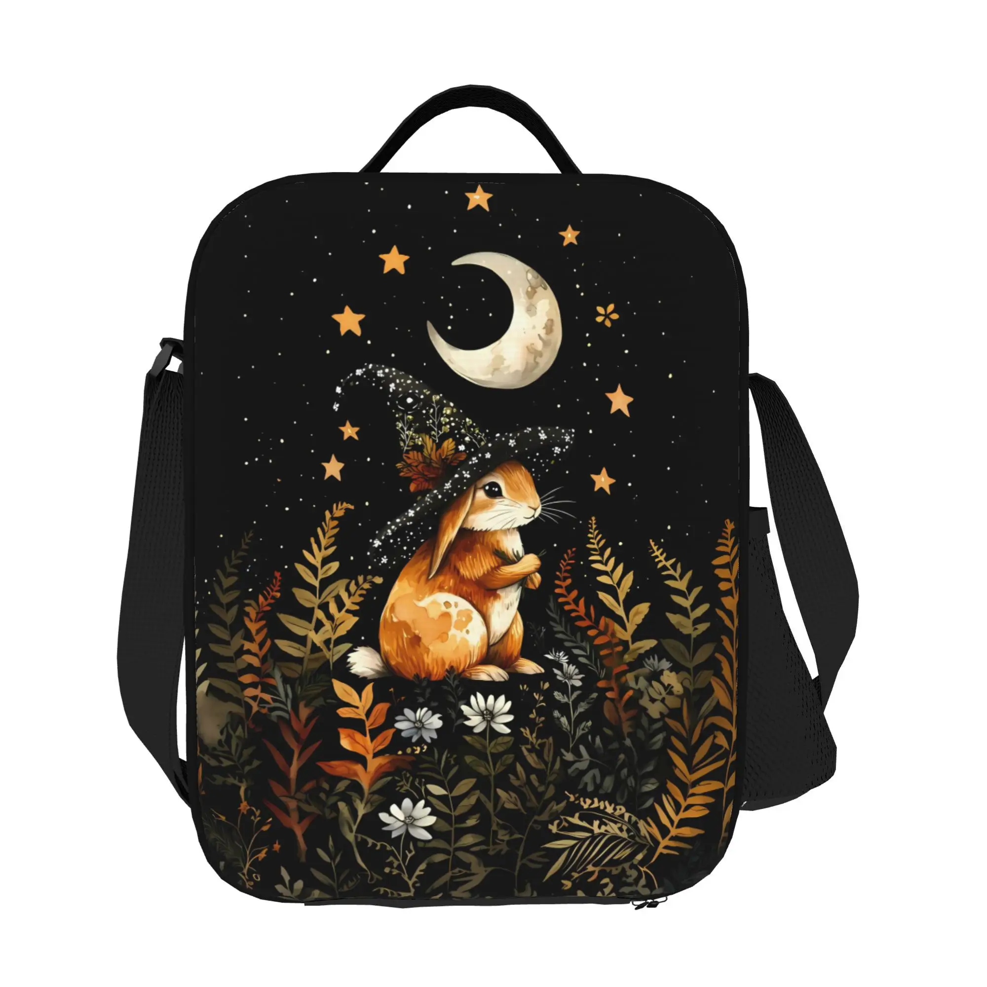 Rabbit Pattern Non-Food Contact Bag - Durable Polyester, Hand Washable, Square Design with Whimsical Rabbit