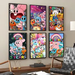 The Amazing Funny W-world Of Gumball Poster Anime Posters Sticky HD Quality Wall Art Retro Posters for Home Kawaii Room Decor