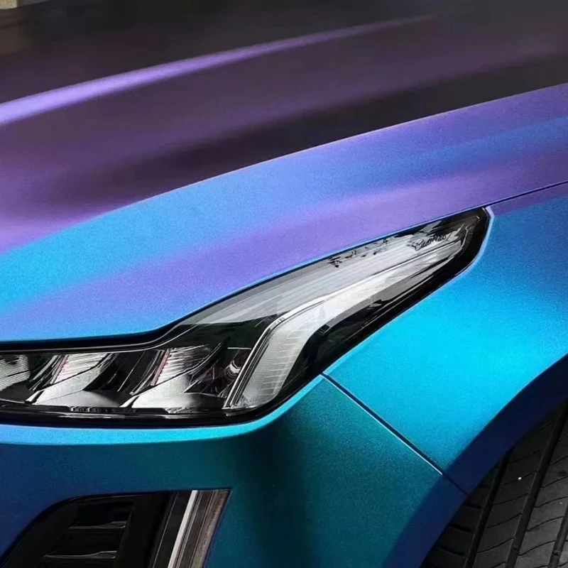 Premium Sparkle Matte Metallic Chameleon Vinyl Wrap Film Roll Purple to Blue Self Adhesive Decal Sticker Car Wrapping Foil