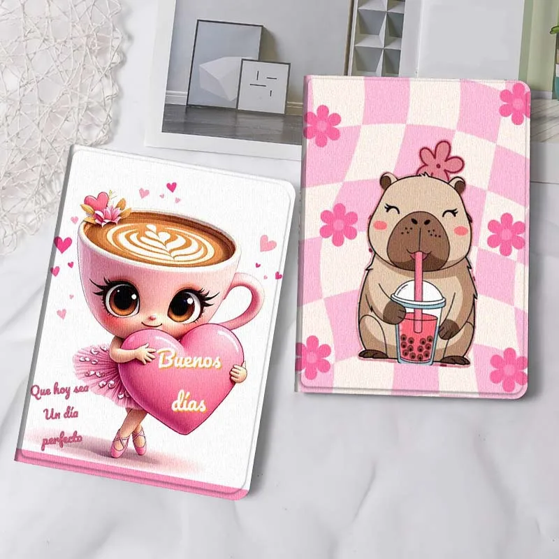 

Capybara Balerina Capucina Gift For iPad Pro Air Mini 2 3 4 5 6 7 6th 7th 10th 11th 10.2 9.7 10.5 11 Foldable Tablet Case