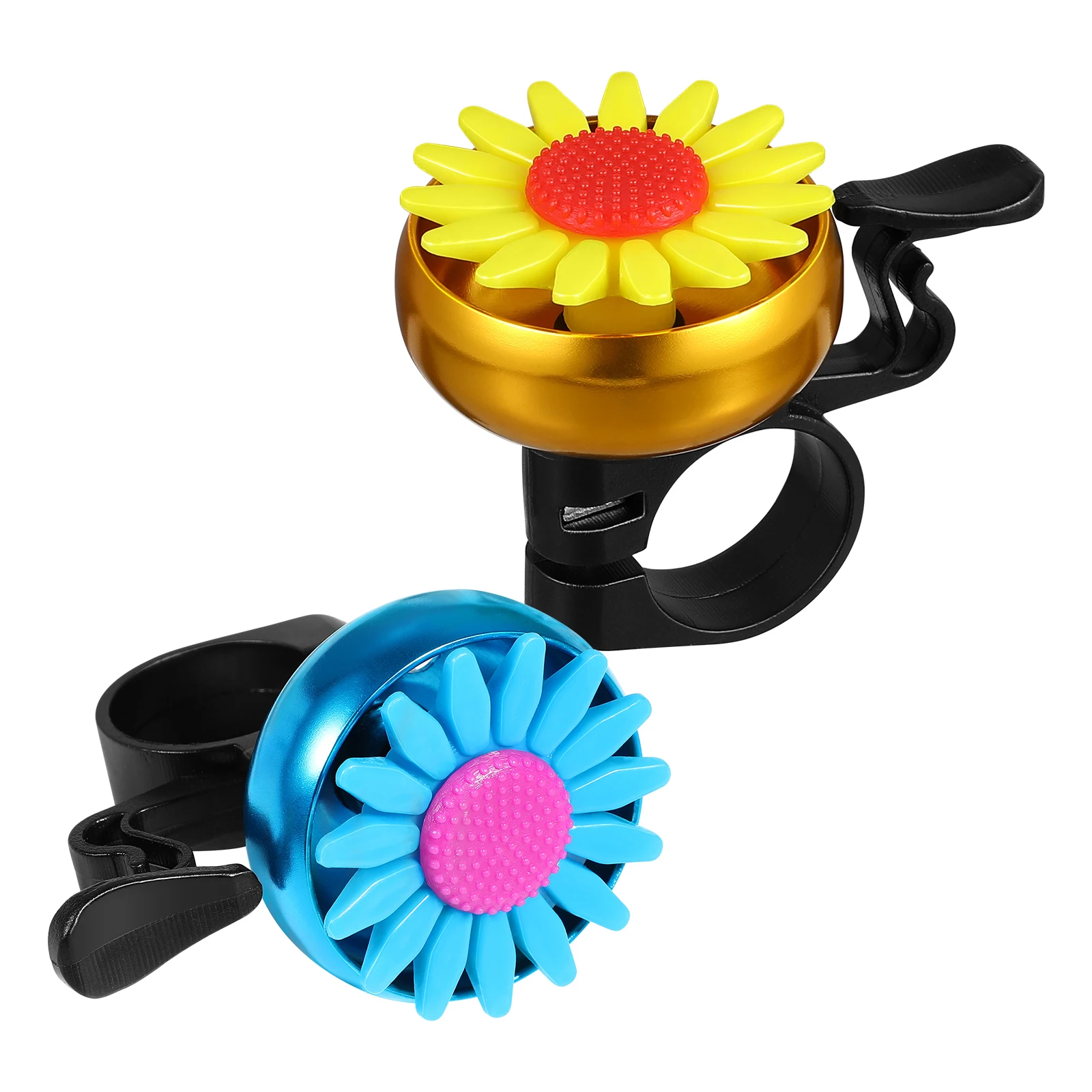 

Bicycle Bell Clear Sound Kids Blue Small Size Sunflower Shaped Durable Lightweight Compact Easy Install Children Bikes Folding
