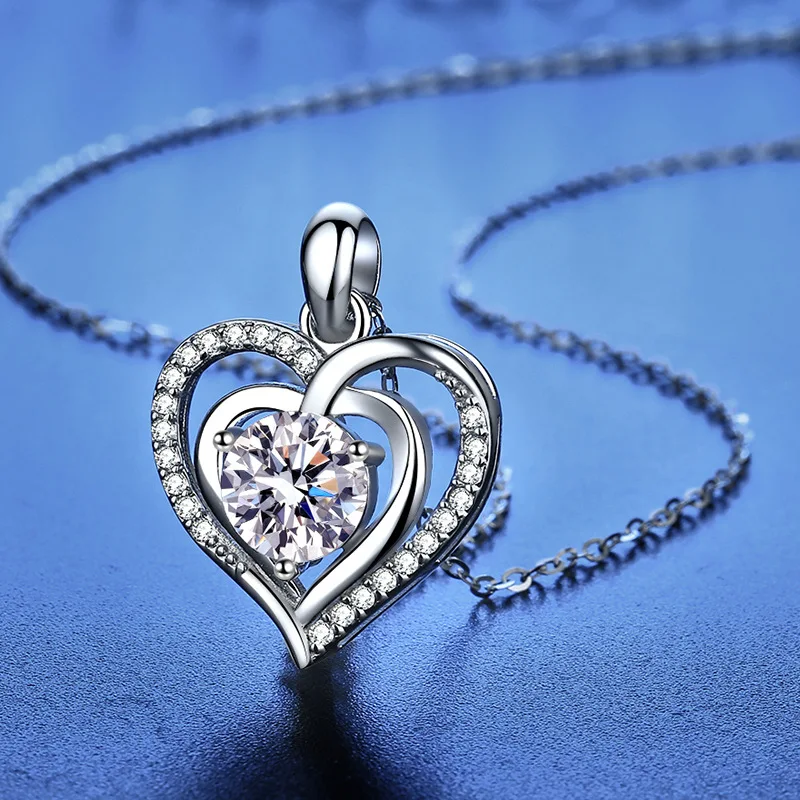 1ct D Color Moissanite Woman Pendant Sier Necklace For Women Chains Party Bridal Fine Jewelry 925sterling Silver Necklace