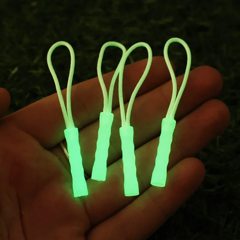 50/1x Luminous Zipper Puller Glow in The Dark Zipper Slider Backpack Tent Marker Travel Luggage Antiloss Pull Rope Buckle Supply