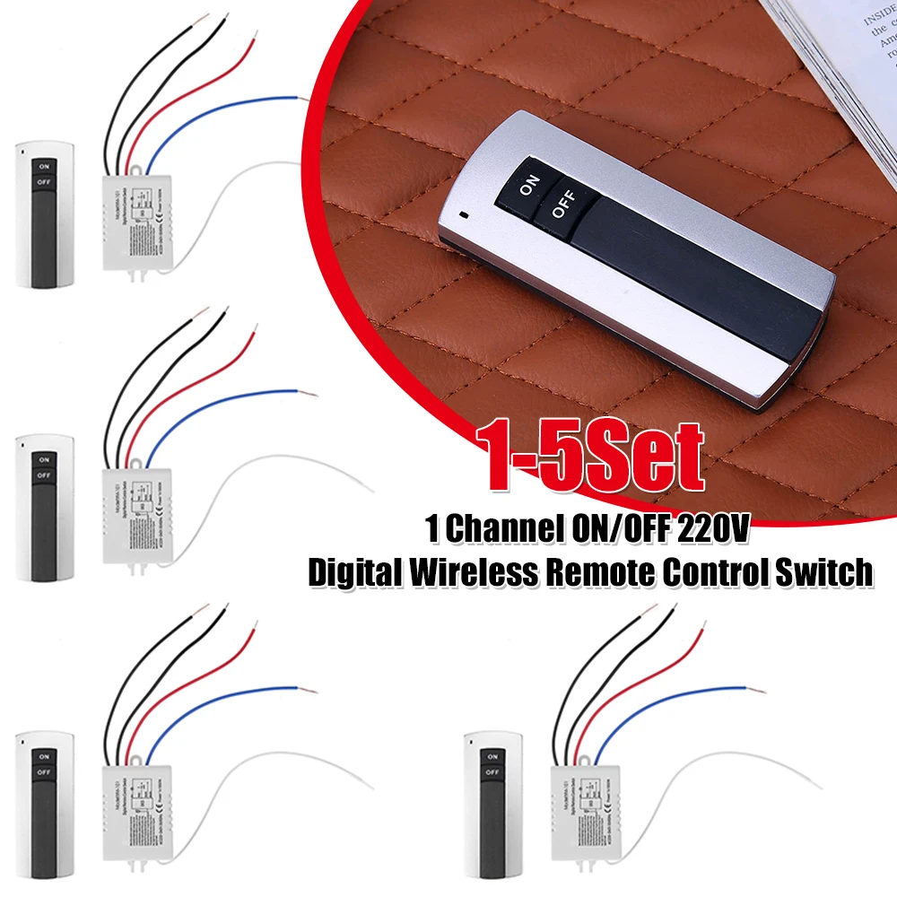 

1 Way ON/OFF Wireless Digital Remote Control Switch Receiver Transmitter for Light Lamp Home Intelligent Remote Control Switch