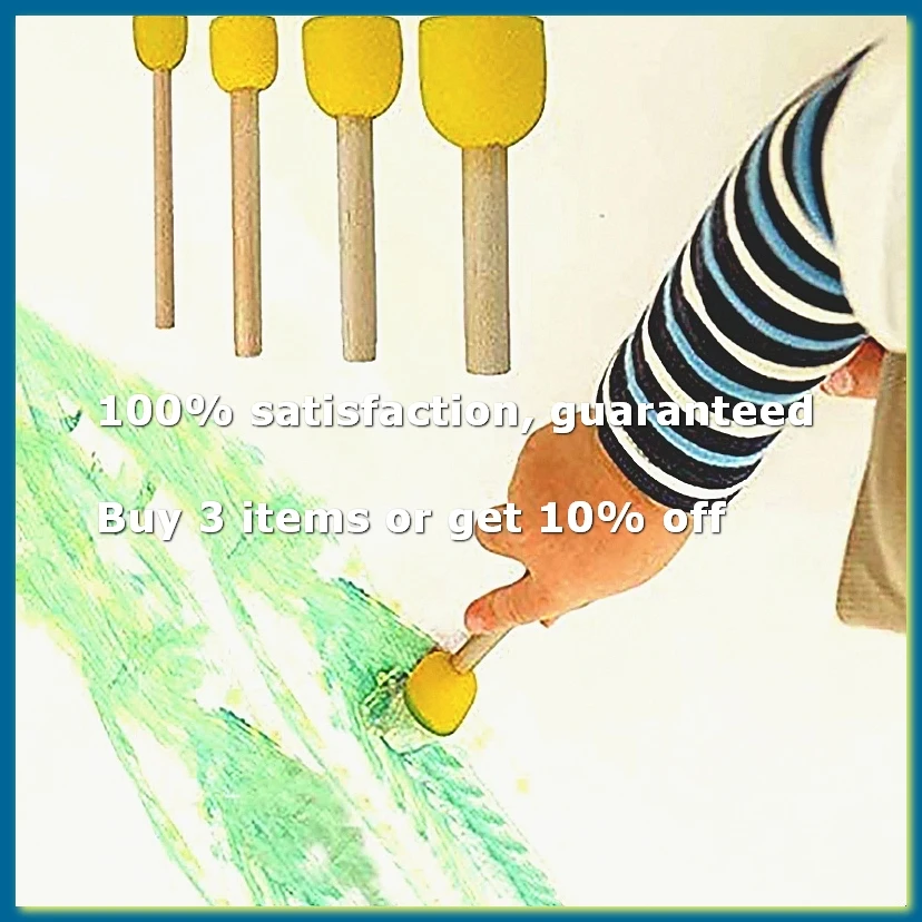 60 Pieces Round Paint Foam Sponge Brush Set Painting Tools Suitable for Children Handicrafts