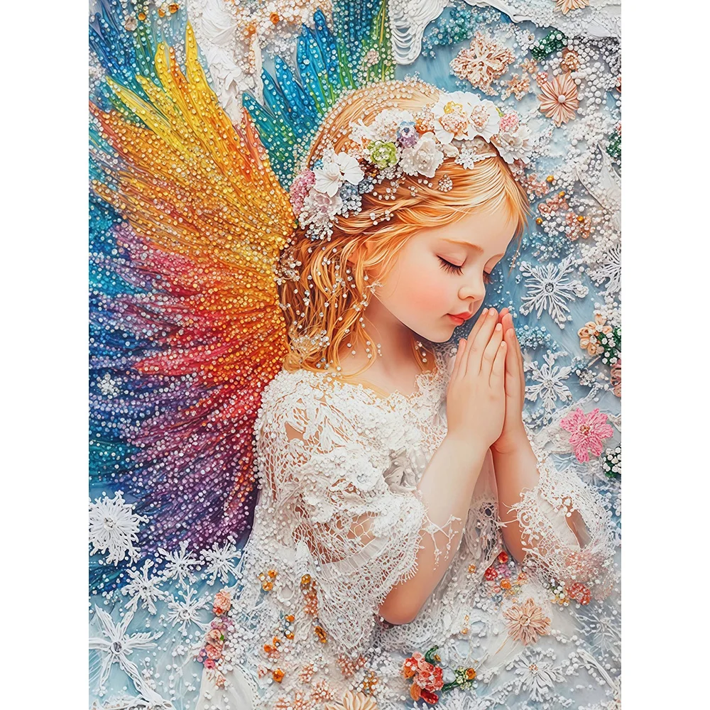 EverShine Diamantmalerei Mädchen Engel Vollbesatz Mosaik Porträt 5D DIY Stickerei Flügel Kreative Freizeit Moderne Heimdekoration